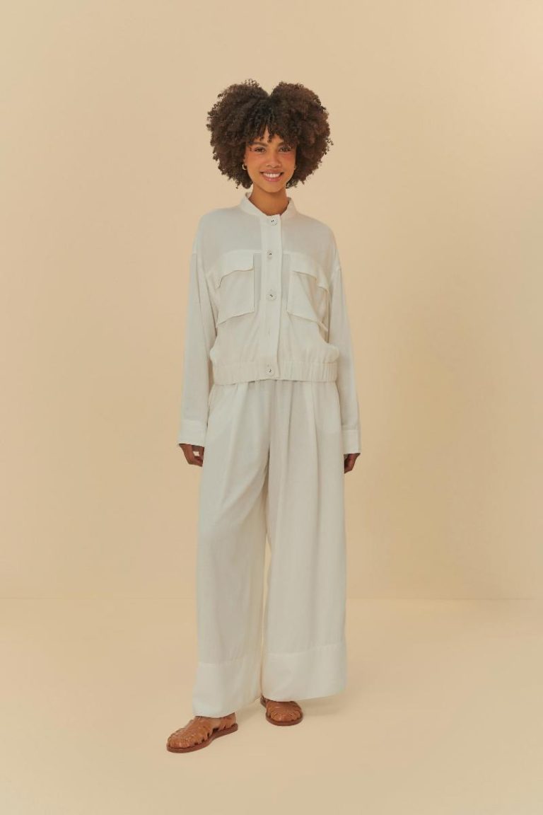 calca linho farm ref:337664 OFF WHITE