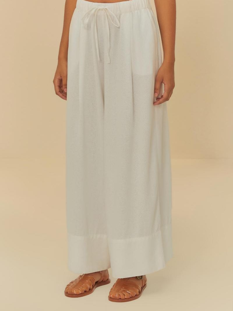 calca linho farm ref:337664 OFF WHITE