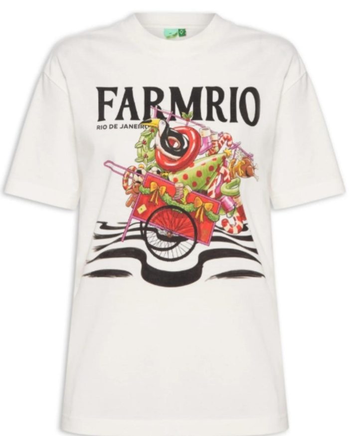 camiseta t shirt farm papai noel da praia 354936 OFF WHITE-VERMELHO