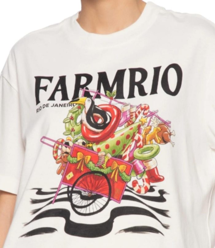 camiseta t shirt farm papai noel da praia 354936 OFF WHITE-VERMELHO