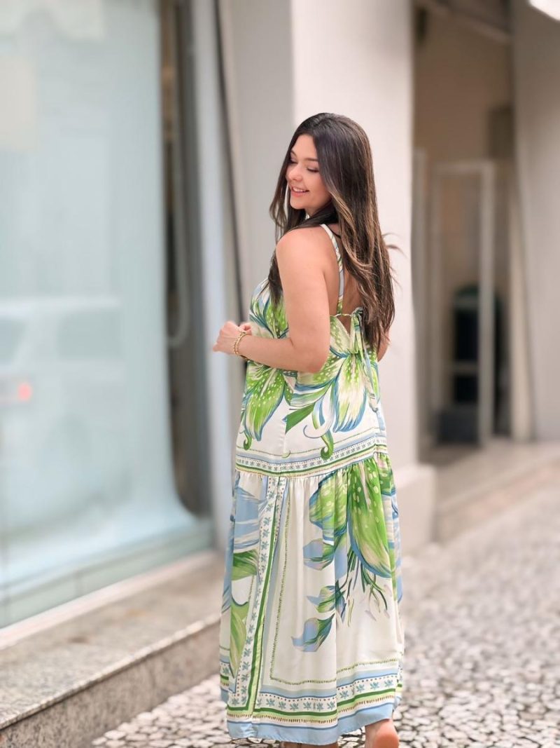 vestido longo farm lírio tropical 352345 Lírio Tropical