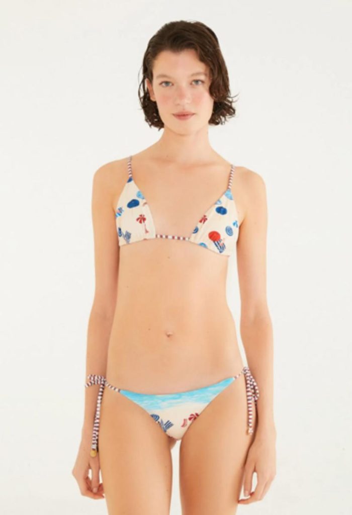 biquini lacinho farm praia do poa 351682 OFF WHITE-AZUL-VERMELHO