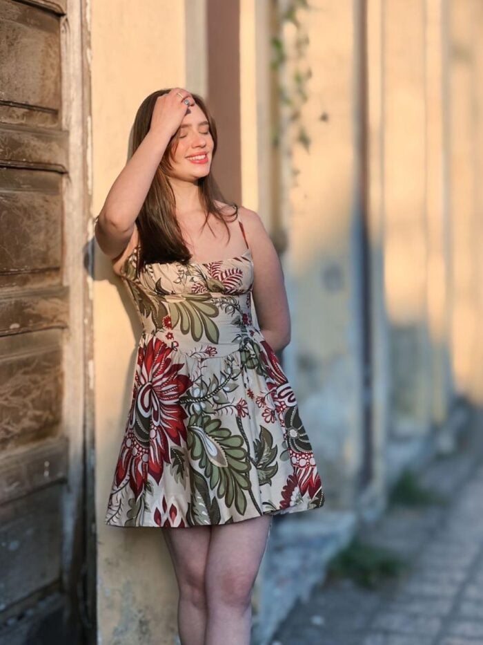 vestido curto fem. farm floral ligia 346778 Floral Ligia