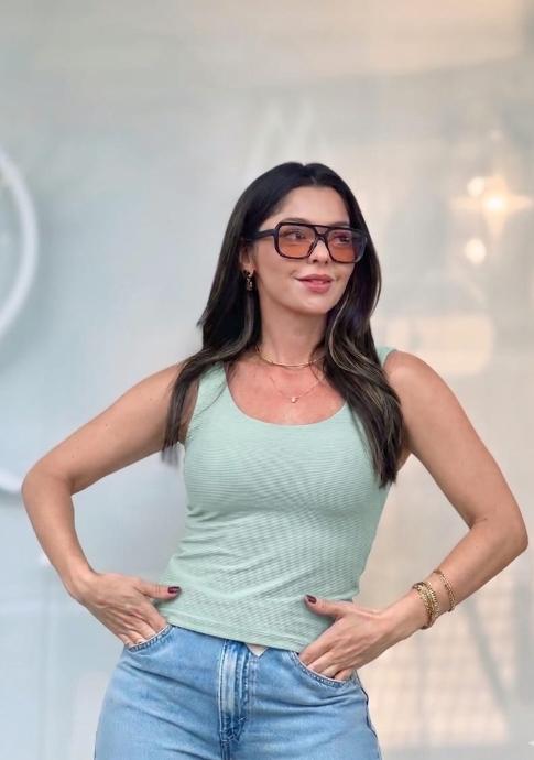 blusa regata acaju básica mn885 Verde água