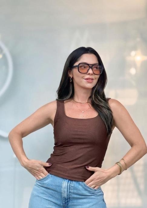 blusa regata acaju básica mn885 MARROM